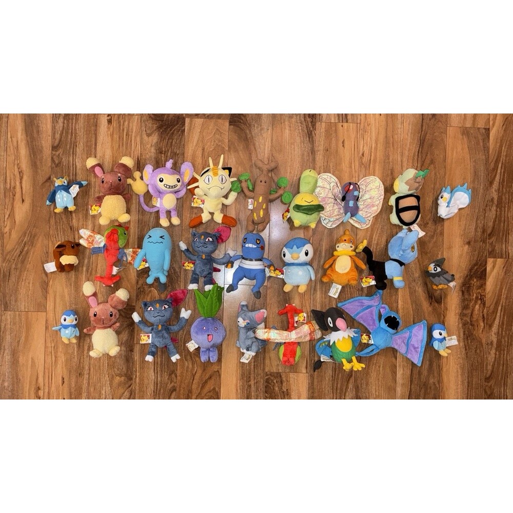 Vintage Pokémon Plush Lot of 27 -Jakks Pacific 2007 Diamond & Pearl Gen 4 Sinnoh